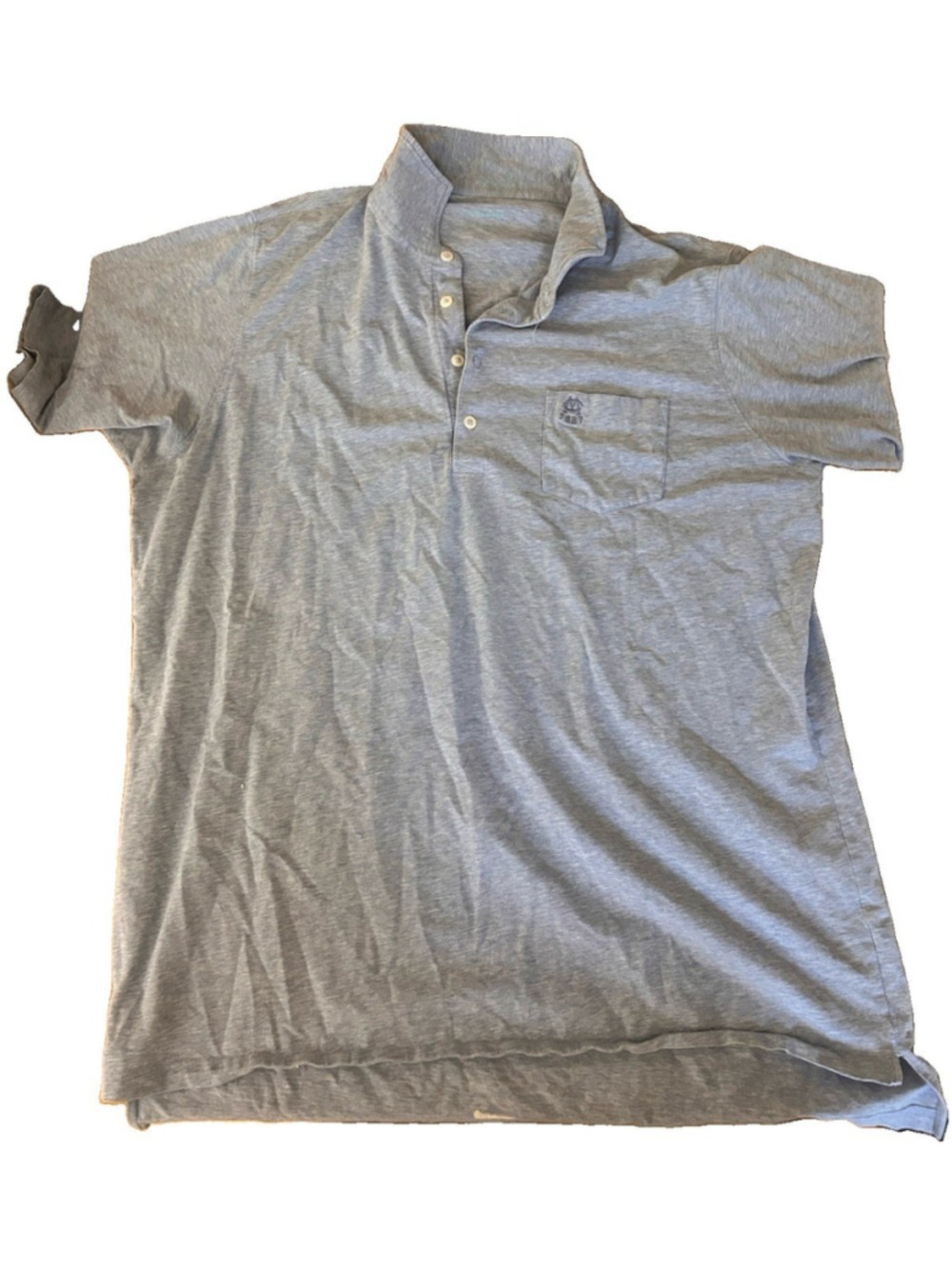 B.DRADDY Men's Golf Polo Shirt XL Blue Gray Solid Cotton The Meadow Club Logo